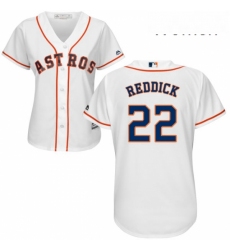 Womens Majestic Houston Astros 22 Josh Reddick Authentic White Home Cool Base MLB Jersey