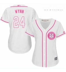 Womens Majestic Houston Astros 24 Jimmy Wynn Replica White Fashion Cool Base MLB Jersey 