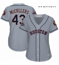 Womens Majestic Houston Astros 43 Lance McCullers Authentic Grey Road 2017 World Series Champions Cool Base MLB Jersey