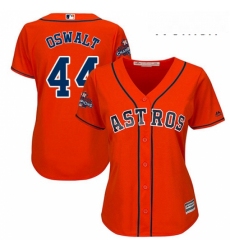 Womens Majestic Houston Astros 44 Roy Oswalt Replica Orange Alternate 2017 World Series Champions Cool Base MLB Jersey