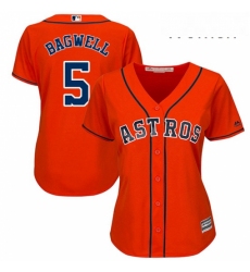 Womens Majestic Houston Astros 5 Jeff Bagwell Authentic Orange Alternate Cool Base MLB Jersey