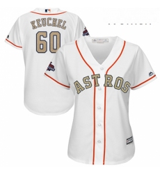 Womens Majestic Houston Astros 60 Dallas Keuchel Authentic White 2018 Gold Program Cool Base MLB Jersey