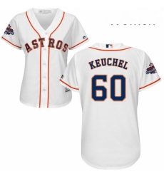 Womens Majestic Houston Astros 60 Dallas Keuchel Authentic White Home 2017 World Series Champions Cool Base MLB Jersey