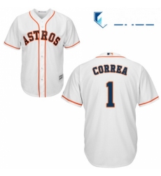 Youth Majestic Houston Astros 1 Carlos Correa Authentic White Home Cool Base MLB Jersey