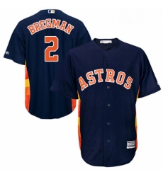 Youth Majestic Houston Astros 2 Alex Bregman Authentic Navy Blue Alternate Cool Base MLB Jersey