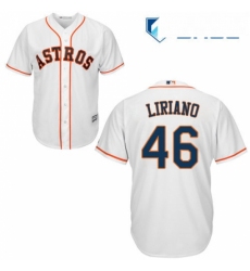 Youth Majestic Houston Astros 46 Francisco Liriano Authentic White Home Cool Base MLB Jersey 