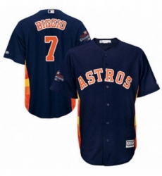 Youth Majestic Houston Astros 7 Craig Biggio Replica Navy Blue Alternate 2017 World Series Champions Cool Base MLB Jersey