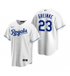 Men Kansas City Royals 23 Zack Greinke White Cool Base Stitched jersey