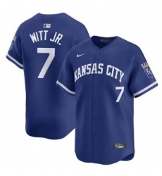 Men Kansas City Royals 7 Bobby Witt Jr  Royal Stitched Jersey