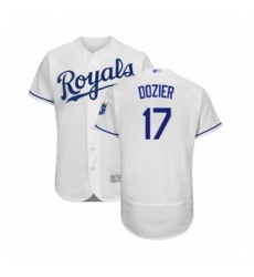 Mens Kansas City Royals 17 Hunter Dozier White Flexbase Authentic Collection Baseball Jersey