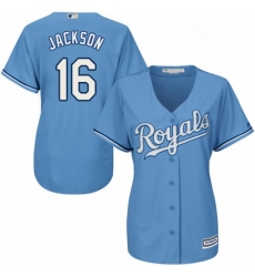 Womens Majestic Kansas City Royals 16 Bo Jackson Replica Light Blue Alternate 1 Cool Base MLB Jersey