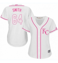 Womens Majestic Kansas City Royals 64 Burch Smith Replica White Fashion Cool Base MLB Jersey 