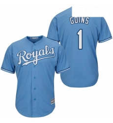 Youth Majestic Kansas City Royals 1 Ryan Goins Authentic Light Blue Alternate 1 Cool Base MLB Jersey 