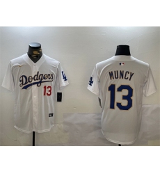 Men Los Angeles Dodgers 13 Max Muncy White Gold Home Limited Stitched Baseball Jersey