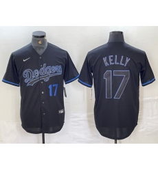 Men Los Angeles Dodgers 17 Shohei Ohtani Black Cool Base Stitched Baseball Jersey 6