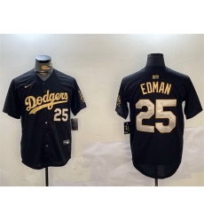 Men Los Angeles Dodgers 25 Tommy Edman Black Gold Limited Stitched Baseball Jersey