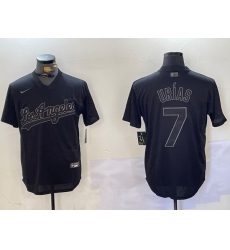 Men Los Angeles Dodgers 7 Black Cool Base Stitched Baseball Jersey 3