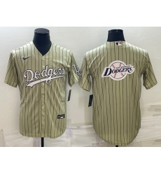 Men Los Angeles Dodgers Cream Team Big Logo Cool Base Stitched Baseball Jersey