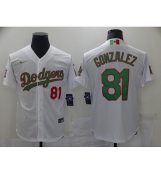 Men Los Angeles Dodgers MexicanLuis Gonzalez 81 World Series White MLB Jersey