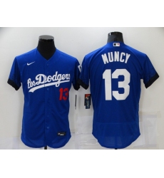 Men's Nike Los Angeles Dodgers #13 Max Muncy Blue Elite City Player Jersey