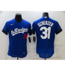 Men's Nike Los Angeles Dodgers #31 Max Scherzer Blue Elite City Player Jersey