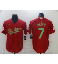 Men's Nike Los Angeles Dodgers #7 Julio Urias Red Gold Authentic Jersey