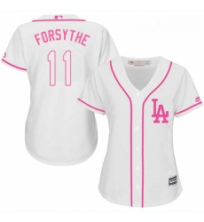 Womens Majestic Los Angeles Dodgers 11 Logan Forsythe Authentic White Fashion Cool Base MLB Jersey 