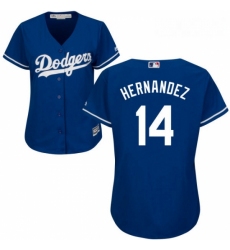 Womens Majestic Los Angeles Dodgers 14 Enrique Hernandez Replica Royal Blue Alternate Cool Base MLB Jersey