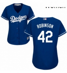 Womens Majestic Los Angeles Dodgers 42 Jackie Robinson Authentic Royal Blue Alternate Cool Base MLB Jersey