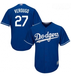 Dodgers #27 Alex Verdugo Blue Cool Base Stitched Youth Baseball Jersey