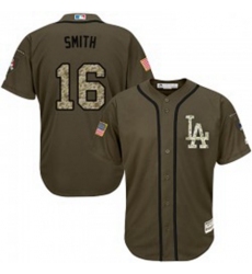 Will Smith Youth Los Angeles Dodgers Green Replica Salute To Service Jersey Majestic