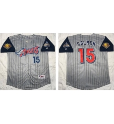 Los Angeles 15 Salmon Gray Cool Base Baseball Stitched Jersey