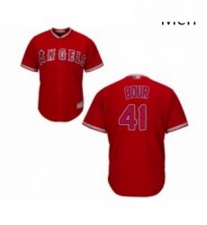 Mens Los Angeles Angels of Anaheim 41 Justin Bour Replica Red Alternate Cool Base Baseball Jersey 