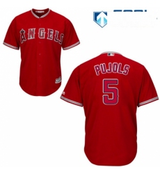 Womens Majestic Los Angeles Angels of Anaheim 5 Albert Pujols Replica Red Alternate MLB Jersey