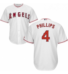 Youth Majestic Los Angeles Angels of Anaheim 4 Brandon Phillips Authentic White Home Cool Base MLB Jersey 