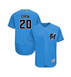 Mens Miami Marlins 20 Wei Yin Chen Blue Alternate Flex Base Authentic Collection Baseball Jersey