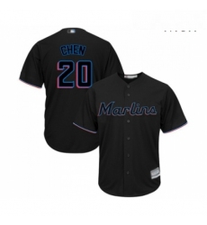 Mens Miami Marlins 20 Wei Yin Chen Replica Black Alternate 2 Cool Base Baseball Jersey