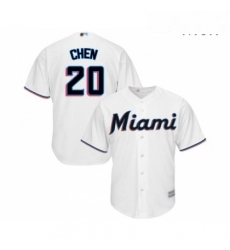 Mens Miami Marlins 20 Wei Yin Chen Replica White Home Cool Base Baseball Jersey