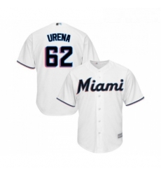 Youth Miami Marlins 62 Jose Urena Replica White Home Cool Base Baseball Jersey 