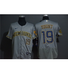 Brewers 19 Robin Yount Gray 2020 Nike Flexbase Jersey