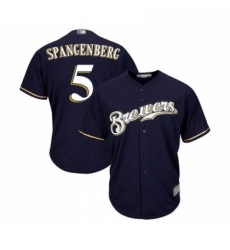 Youth Milwaukee Brewers 5 Cory Spangenberg Replica Navy Blue Alternate Cool Base Baseball Jersey 