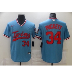 Men Nike Minnesota Twins #34 Kirby Puckett Authentic Blue Jersey