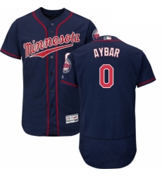 Mens Majestic Minnesota Twins 0 Erick Aybar Navy Blue Alternate Flex Base Authentic Collection MLB Jersey