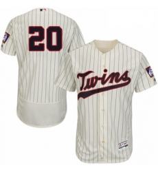 Mens Majestic Minnesota Twins 20 Eddie Rosario Authentic Cream Alternate Flex Base Authentic Collection MLB Jersey