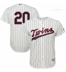 Mens Majestic Minnesota Twins 20 Eddie Rosario Replica Cream Alternate Cool Base MLB Jersey 