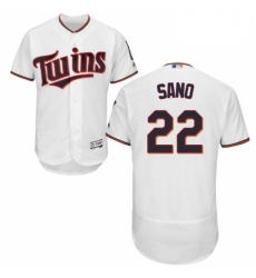 Mens Majestic Minnesota Twins 22 Miguel Sano White Home Flex Base Authentic Collection MLB Jersey