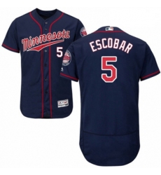 Mens Majestic Minnesota Twins 5 Eduardo Escobar Authentic Navy Blue Alternate Flex Base Authentic Collection MLB Jersey