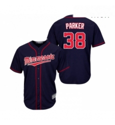 Mens Minnesota Twins 38 Blake Parker Replica Navy Blue Alternate Road Cool Base Baseball Jersey 