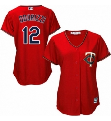 Womens Majestic Minnesota Twins 12 Jake Odorizzi Authentic Scarlet Alternate Cool Base MLB Jersey 