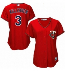 Womens Majestic Minnesota Twins 3 Harmon Killebrew Replica Scarlet Alternate Cool Base MLB Jersey